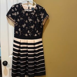 Black and Cream Striped Dress